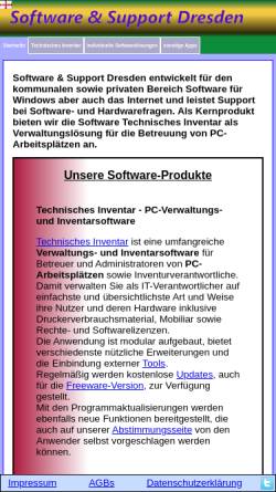 Vorschau der mobilen Webseite www.sosudresden.de, Software und Support Dresden