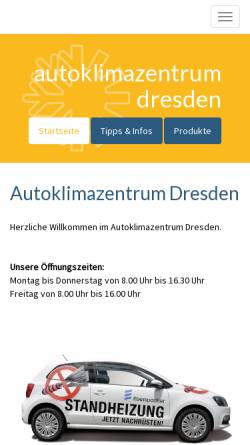 Vorschau der mobilen Webseite www.autoklimazentrum.de, MMW - Autoklimazentrum