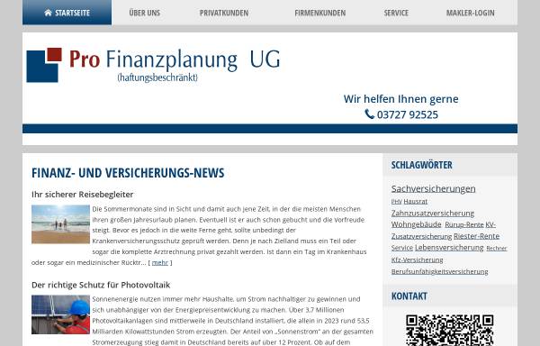 Vorschau von www.pro-finanzplanung.de, Pro Finanzplanung e.K.
