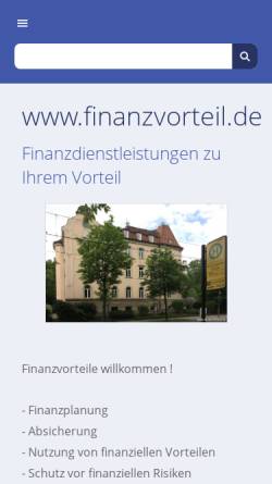 Vorschau der mobilen Webseite www.finanzvorteil.de, Vermögensberater Alex Quint