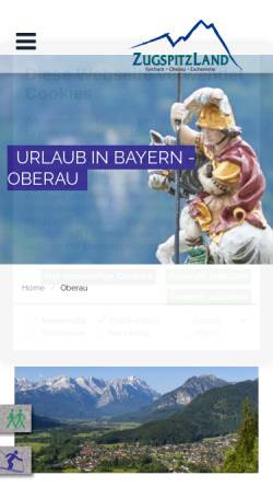 Vorschau der mobilen Webseite www.oberau.de, Gemeinde Oberau