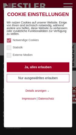 Vorschau der mobilen Webseite www.nestleronline.de, H. NESTLER GmbH & Co. KG