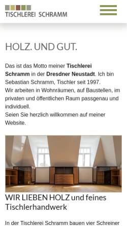 Vorschau der mobilen Webseite www.sebastianschramm.de, Sebastian Schramm - Holzgestaltung und Restaurierung