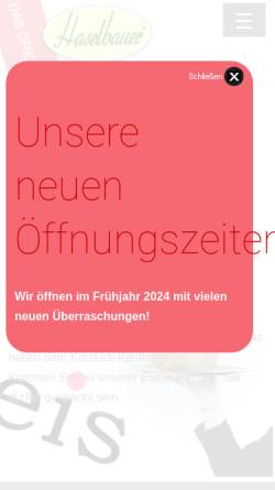 Vorschau der mobilen Webseite www.haselbauer-eis.de, Haselbauer Eis