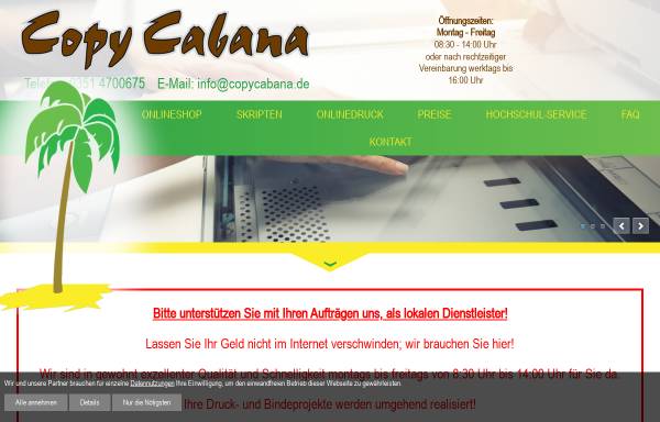Vorschau von www.copycabana-dd.de, Copy Cabana Steffen Kürbis & Paul-Stefan Scholz GbR