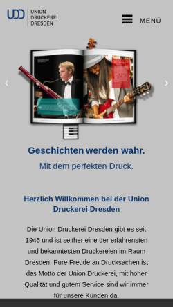 Vorschau der mobilen Webseite www.udd-dd.de, Union Druckerei