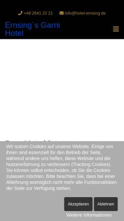 Vorschau der mobilen Webseite www.hotel-ernsing.de, Erning`s Garni Hotel