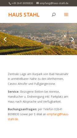 Vorschau der mobilen Webseite www.hotel-stahl.de, Garni Hotel Stahl