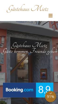 Vorschau der mobilen Webseite hotelmietz.de, Gästehaus Mietz - Hotel Garni