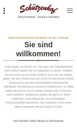 Vorschau der mobilen Webseite www.schuetzenhof-ahrweiler.de, Hotel garni Schützenhof