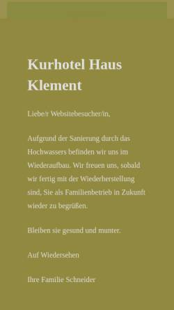 Vorschau der mobilen Webseite www.haus-klement.de, Kur Haus Klement