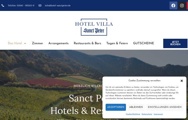 Vorschau von www.hotel-sanctpeter.de, Romantik Hotel Sanct Peter