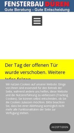 Vorschau der mobilen Webseite www.fensterbaudueren.de, Fensterbau Düren Niepel