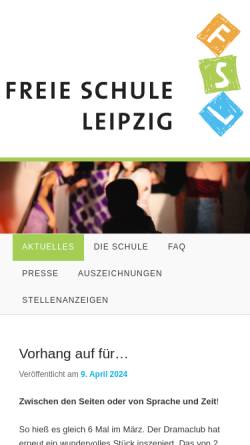 Vorschau der mobilen Webseite www.freie-schule-leipzig.de, Freie Schule Leipzig