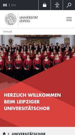 Vorschau der mobilen Webseite www.uni-leipzig.de, Leipziger Universitätschor
