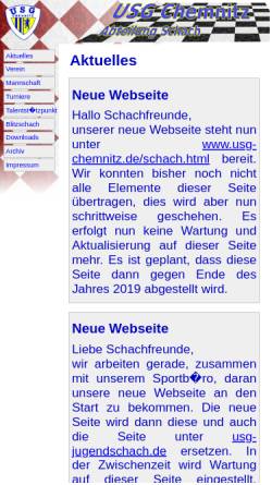 Vorschau der mobilen Webseite www.tu-chemnitz.de, Schach in der USG Chemnitz e.V.