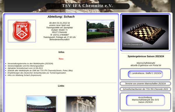 Vorschau von www.wendekamm.de, Schachabteilung des TSV IFA Chemnitz e.V.