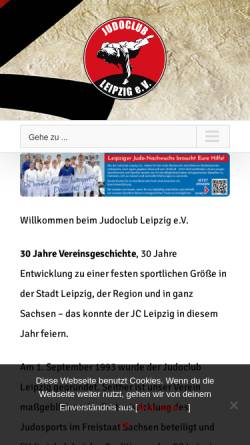 Vorschau der mobilen Webseite www.jc-leipzig.de, Judoclub Leipzig e.V.