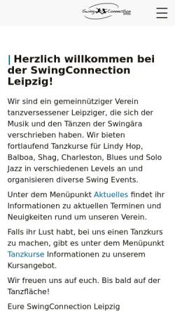 Vorschau der mobilen Webseite swingconnection-leipzig.com, Swingconnection Leipzig