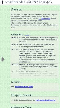 Vorschau der mobilen Webseite www.sk-fortuna-leipzig.de, Schachklub Fortuna Leipzig e.V.