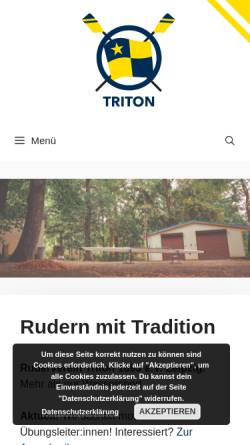 Vorschau der mobilen Webseite www.rv-triton.de, Ruderverein Triton 1893 e.V. - Leipzig