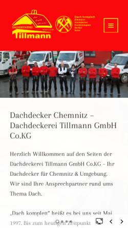 Vorschau der mobilen Webseite www.dachdeckerei-tillmann.de, Dachdeckerei Tillmann