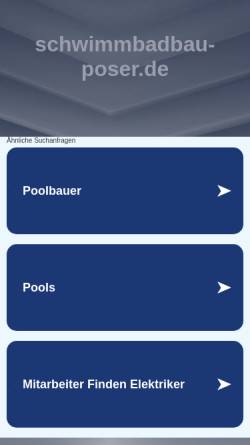 Vorschau der mobilen Webseite www.schwimmbadbau-poser.de, Poser Sauna- und Schwimmbadbau