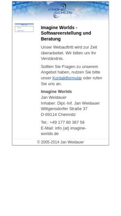 Vorschau der mobilen Webseite www.imagine-worlds.de, Imagine Worlds Rink&Weidauer GbR