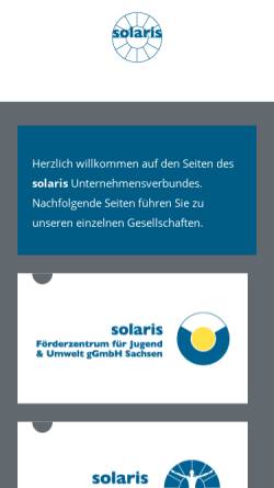 Vorschau der mobilen Webseite www.solaris-chemnitz.de, Solaris-Park