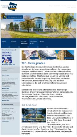 Vorschau der mobilen Webseite www.tcc-chemnitz.de, Technologie Centrum Chemnitz (TCC)