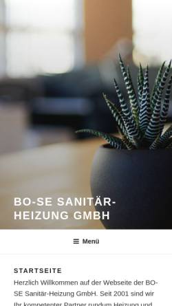 Vorschau der mobilen Webseite www.bo-se.de, Bo-Se Sanitaer-Heizung GmbH