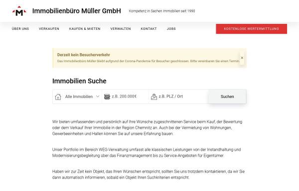 Vorschau von www.immobilienbuero-mueller.de, Immobilienbüro Müller GmbH