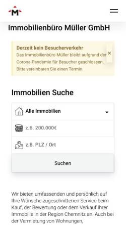 Vorschau der mobilen Webseite www.immobilienbuero-mueller.de, Immobilienbüro Müller GmbH