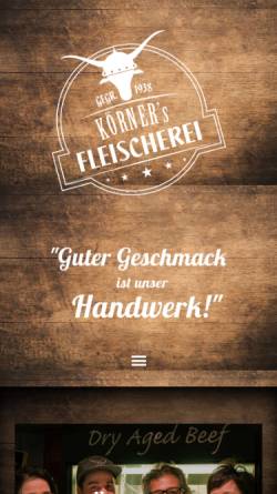 Vorschau der mobilen Webseite www.fleischerei-koerner.de, Fleischerei und Partyservice Körner