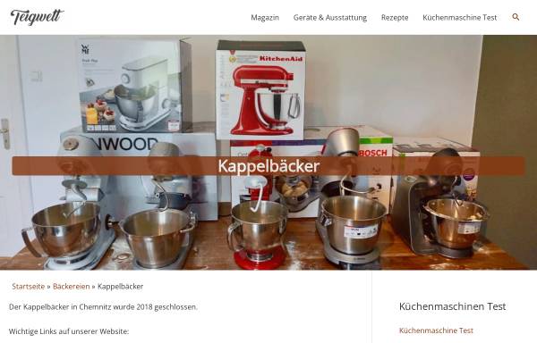 Vorschau von www.kappelbaecker.de, Kappelbäcker