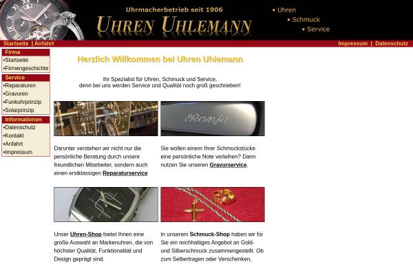 Vorschau von www.uhren-uhlemann.de, Uhrmachermeister Uhlemann