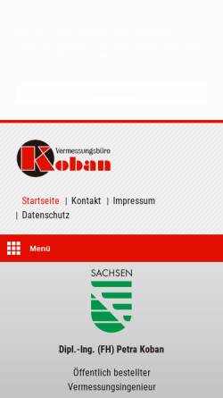 Vorschau der mobilen Webseite www.vermessungsbuero-koban.de, Koban Petra, ÖbVI
