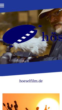 Vorschau der mobilen Webseite www.hoeselfilm.de, Dietmar Hösel Film- & Fernsehproduktion