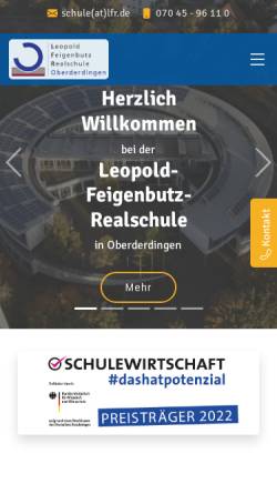 Vorschau der mobilen Webseite www.lfr.de, Leopold-Feigenbutz-Realschule