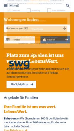 Vorschau der mobilen Webseite www.wohnungsgesellschaft.de, Städtische Wohnungsgesellschaft Freiberg / Sachsen