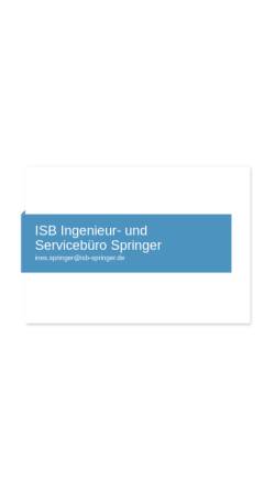 Vorschau der mobilen Webseite www.isb-springer.de, ISB Ingenieur- und Servicebüro Springer