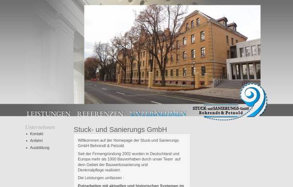 Vorschau von www.stuck-sanierung.de, STUCK- und SANIERUNGS-GmbH Behrendt & Petzold