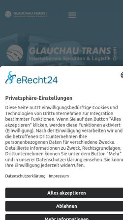 Vorschau der mobilen Webseite www.glauchau-trans.de, GLAUCHAU-TRANS Internationale Spedition & Logistik GmbH