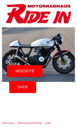Vorschau der mobilen Webseite ride-in.de, Motorradhaus Ride-In