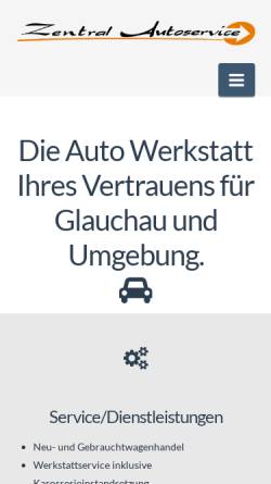 Vorschau der mobilen Webseite www.zentral-autoservice.de, Zentral Autoservice Glauchau GmbH