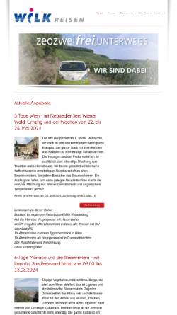 Vorschau der mobilen Webseite www.wilk-reisen.de, Wilk-Reisen