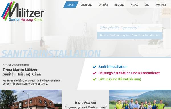 Vorschau von www.militzer-shk.de, Installateur- und Klempnermeister Militzer