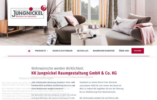 Vorschau von www.jungnickel-raumgestaltung.de, Raumgestaltung und Markisen Jungnickel