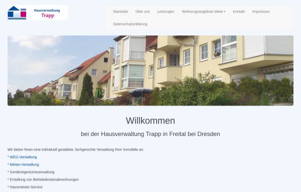 Vorschau von www.hausverwaltung-trapp.de, Haus- und Grundstücksverwaltung Regine Trapp