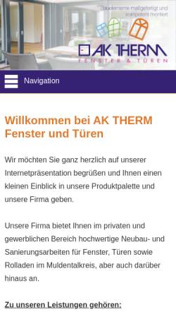 Vorschau der mobilen Webseite www.ak-therm.de, A-K Therm Grimma